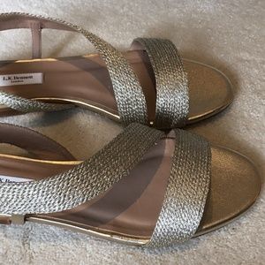 L.K. Bennett "Rachel" Gold Lurex Rope Sandals